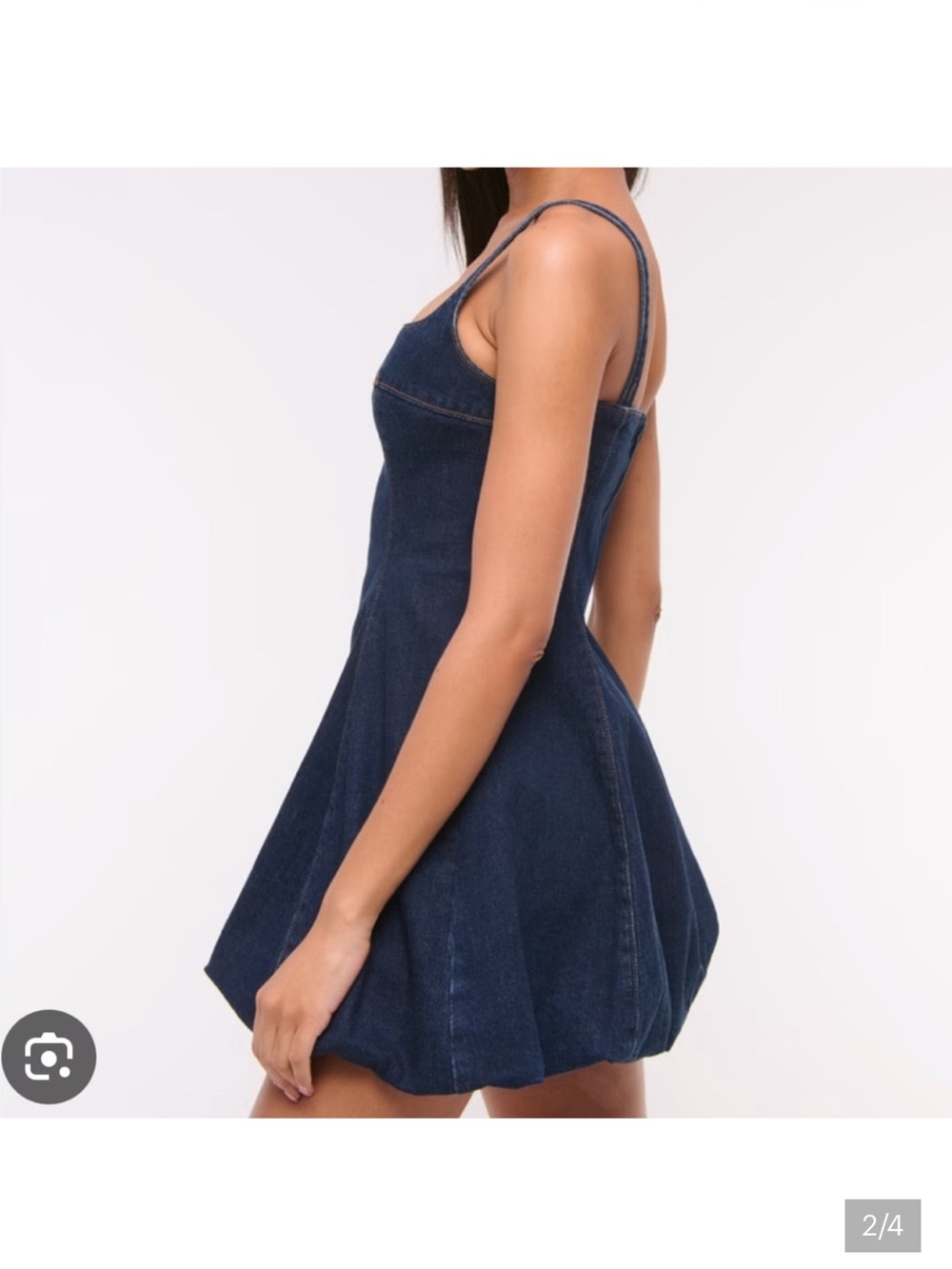 Abercrombie & Fitch bubble hem denim dress - Picture 4 of 15